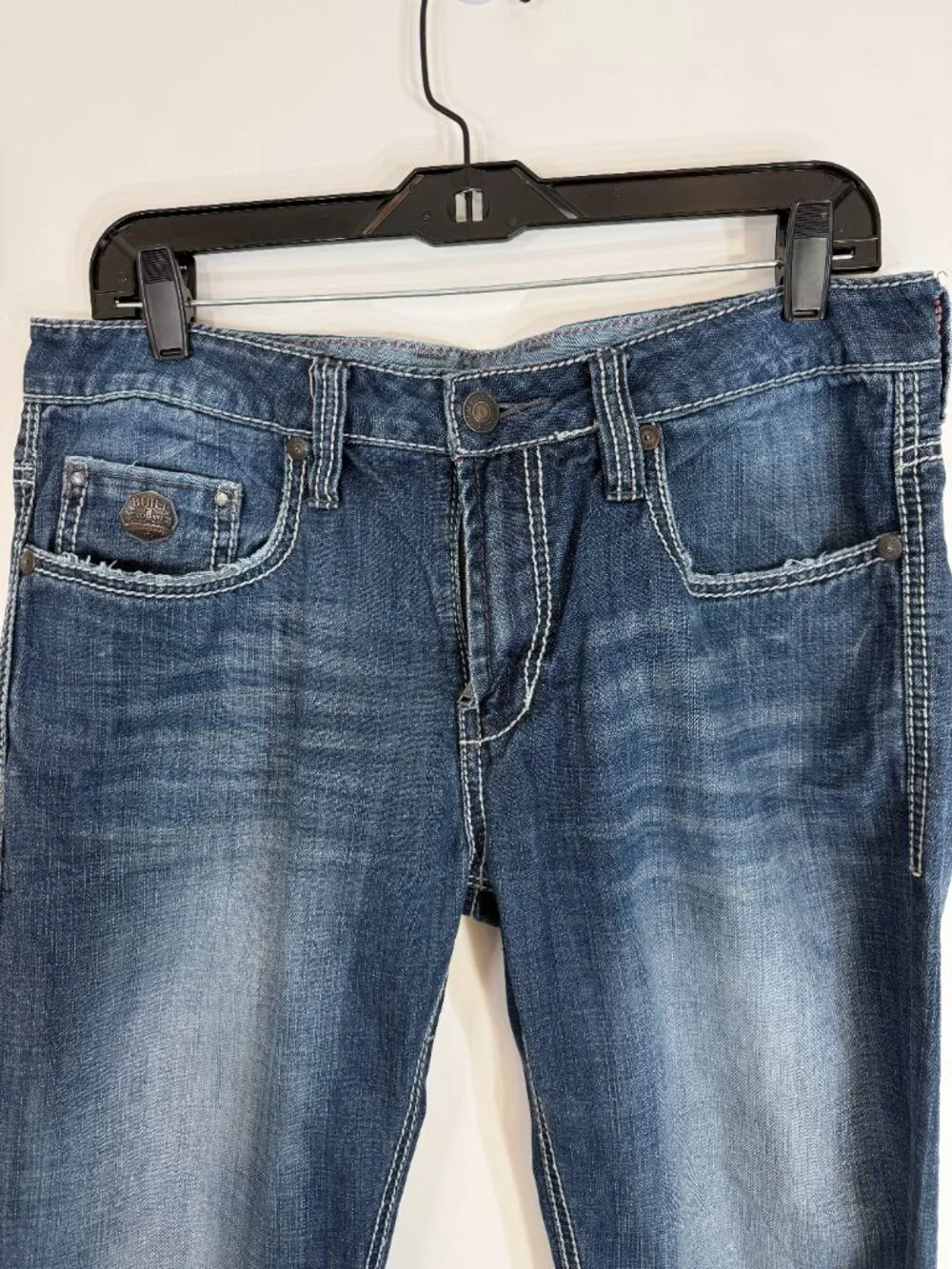 Buffalo David Bitton Men's Sirwan Slim Straight Jeans 33x32 Blue Denim Pants